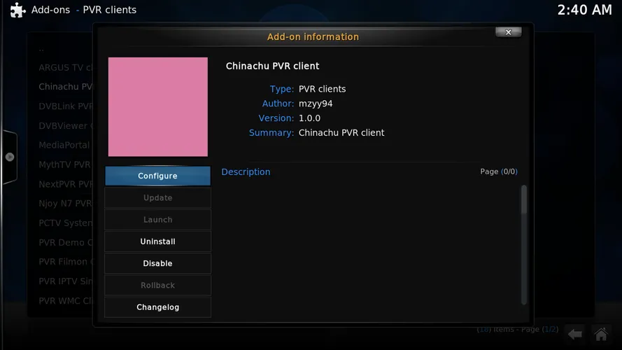 Kodi Chinachu PVRアドオンでRasPi2/Android TVをテレビに