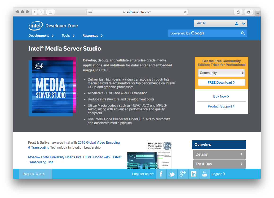 Get Intel Media Server Studio