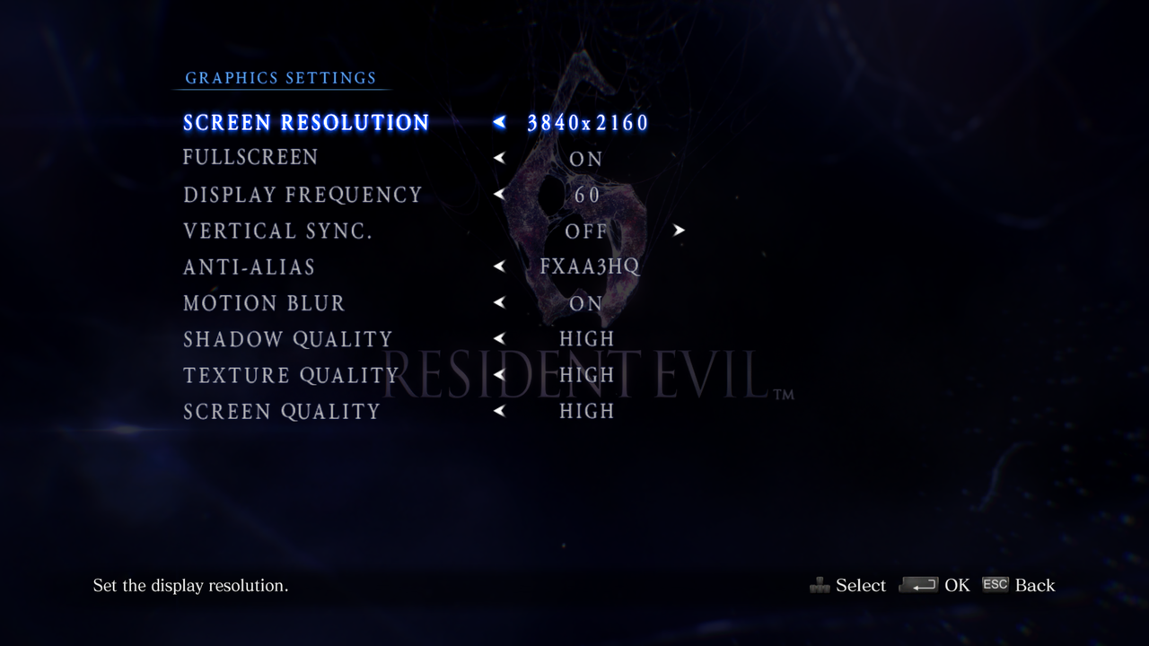 resident evil 6 benchmark setting